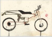 Julius Hofmann | Skizze "Sperbermotorrad" | Mischtechnik | 2011