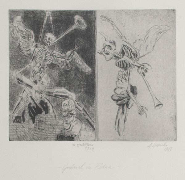 Ulrich und Andreas Hachulla | Grabmal in Padua | Radierung mit Aquatinta | 1999