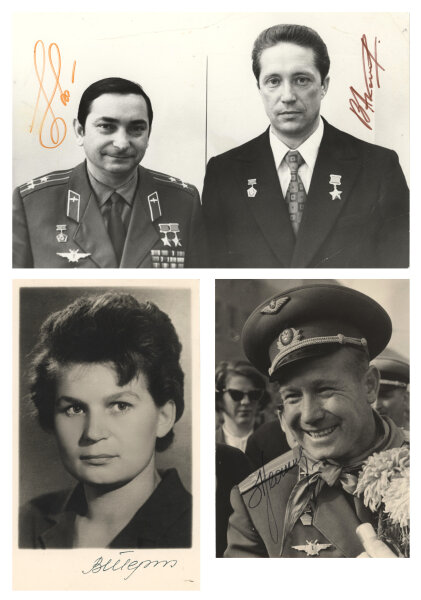 sowj. Kosmonauten Walentina Tereschkowa u.a. | Konvolut Autographen | Fotografie | 1960er Jahre