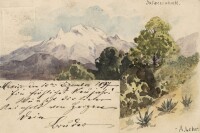 August Lohr | Blick auf den Iztaccíhuatl, Mexiko | Aquarell | um 1897