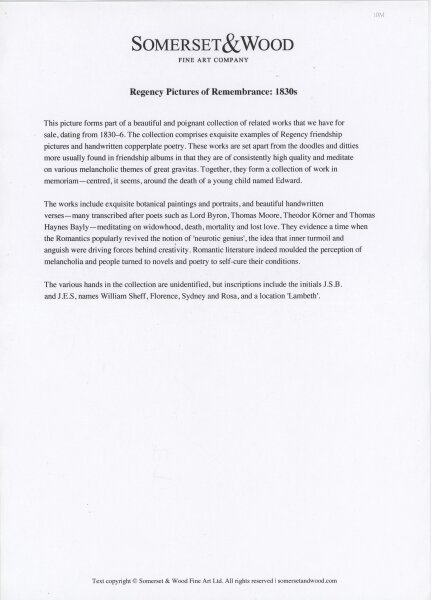 Theodor Körner | Illustriertes Gedicht nach | Aquarell | 1834