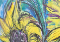 Antonius Höckelmann | Sonnenblumen | Acryl, Aquarell und Wachskreide | 1999