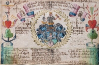 Schloss Starnberg | Barockes Stammbuchblatt | Tinte, Aquarell, Gold | 1652