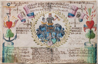 Schloss Starnberg | Barockes Stammbuchblatt | Tinte, Aquarell, Gold | 1652