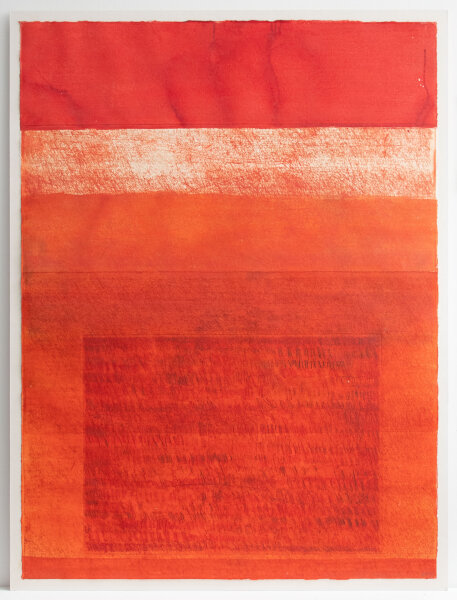 Wolfgang E. Biedermann | ohne Titel (rote Komposition) | Mischtechnik über Farbradierung | 1998/1999