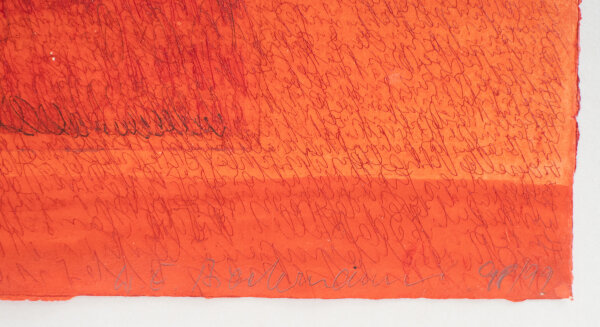Wolfgang E. Biedermann | ohne Titel (rote Komposition) | Mischtechnik über Farbradierung | 1998/1999
