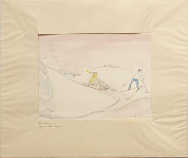 Adolf Mahnke | Bühnenbildentwürfe zur Uraufführung von Richards Strauss Intermeezzo 1924 in Dresden | Aquarell, Gouache und Kohlestift über Bleistift | 1924